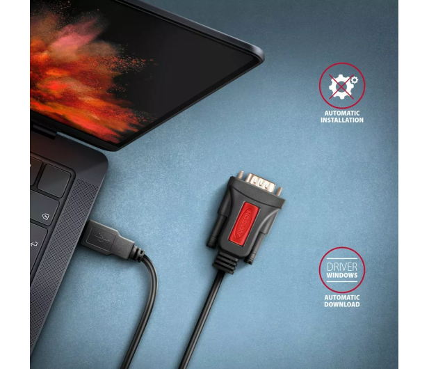 Axagon ADS-1PSN, USB-A 2.0 - serial RS-232 DB9-M / kabel 1.5m - 1353393 - zdjęcie 4